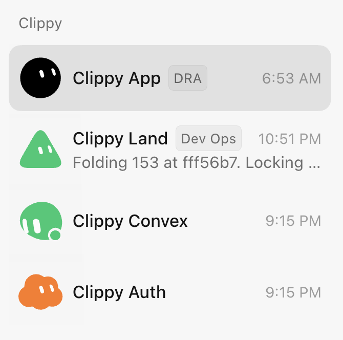 下属 bot：Land / Convex / Auth，各管一截栈